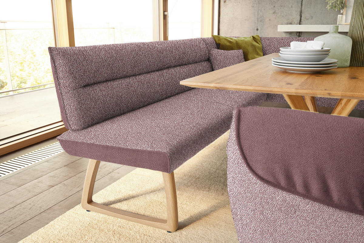 ECKBANK 162/237 cm  in Altrosa  - Eichefarben/Altrosa, Design, Holz/Textil (162/237cm) - Koinor