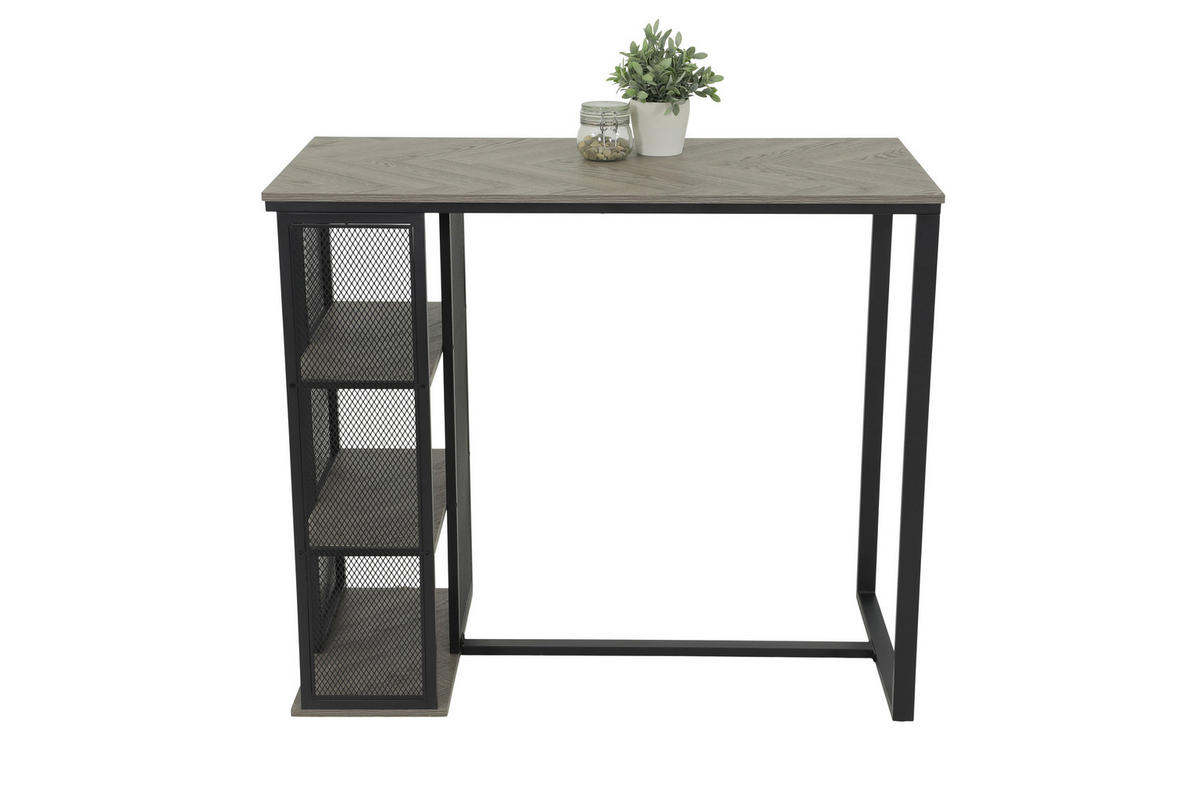 BARTISCH in Metall, Holzwerkstoff 120/102,5/60 cm   - Schwarz/Grau, MODERN, Holzwerkstoff/Metall (120/102,5/60cm) - P & B