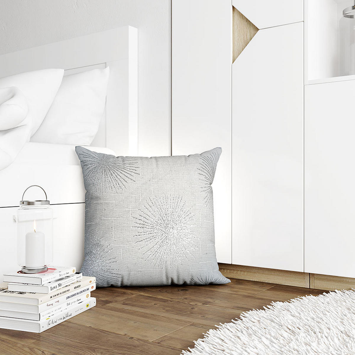 DEKORATIVNA JASTUČNICA  40/40 cm   CHRIS LUREX  - bež/srebrna, Osnovno, tekstil (40/40cm) - X-Mas