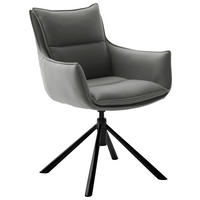 ARMLEHNSTUHL drehbar  Beinauswahl, Stoffauswahl, Typenauswahl, Sitzfläche 360° drehbar, automatische Rückholfunktion beschichtet  Anthrazit, Schwarz  - Anthrazit/Schwarz, Design, Textil/Metall (60/90/65cm) - Novel