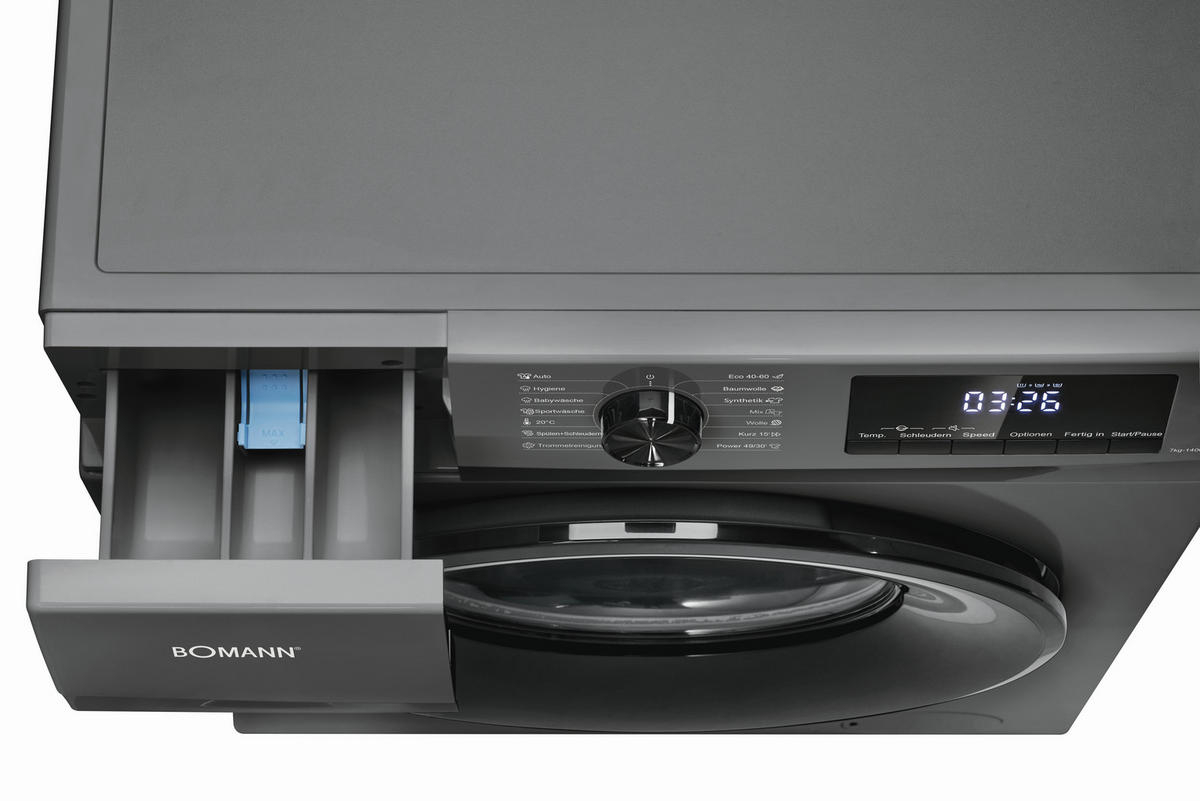 WASCHMASCHINE WA 7175.1  - Titanfarben, Trend, Metall (60,0/85,0/47,0cm) - Bomann