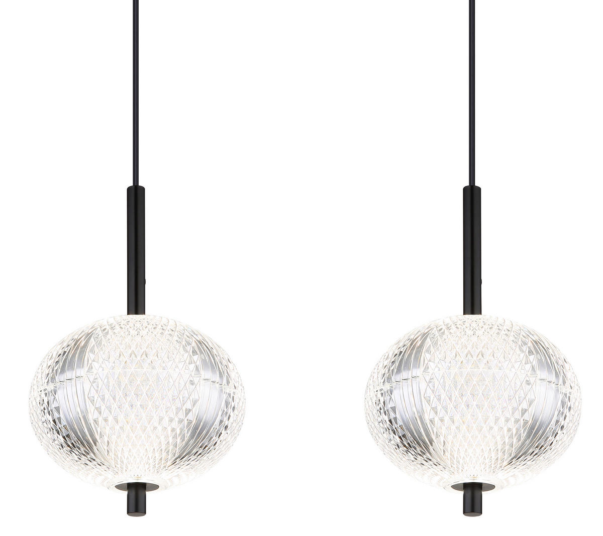 LED-HÄNGELEUCHTE 85/15/120 cm    - Klar/Schwarz, Konventionell, Kunststoff/Metall (85/15/120cm) - Globo