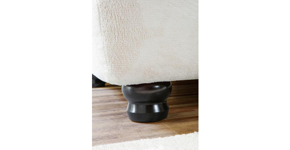 ECKSOFA  in Plüsch Weiß  190/288 cm  - Dunkelbraun/Weiß, KONVENTIONELL, Holz/Textil (190/288cm) - Carryhome