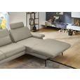 ECKSOFA Beldomo Premium in Echtleder Ecru  310/180 cm  - Ecru/Schwarz, Design, Leder/Metall (310/180cm) - Dieter Knoll