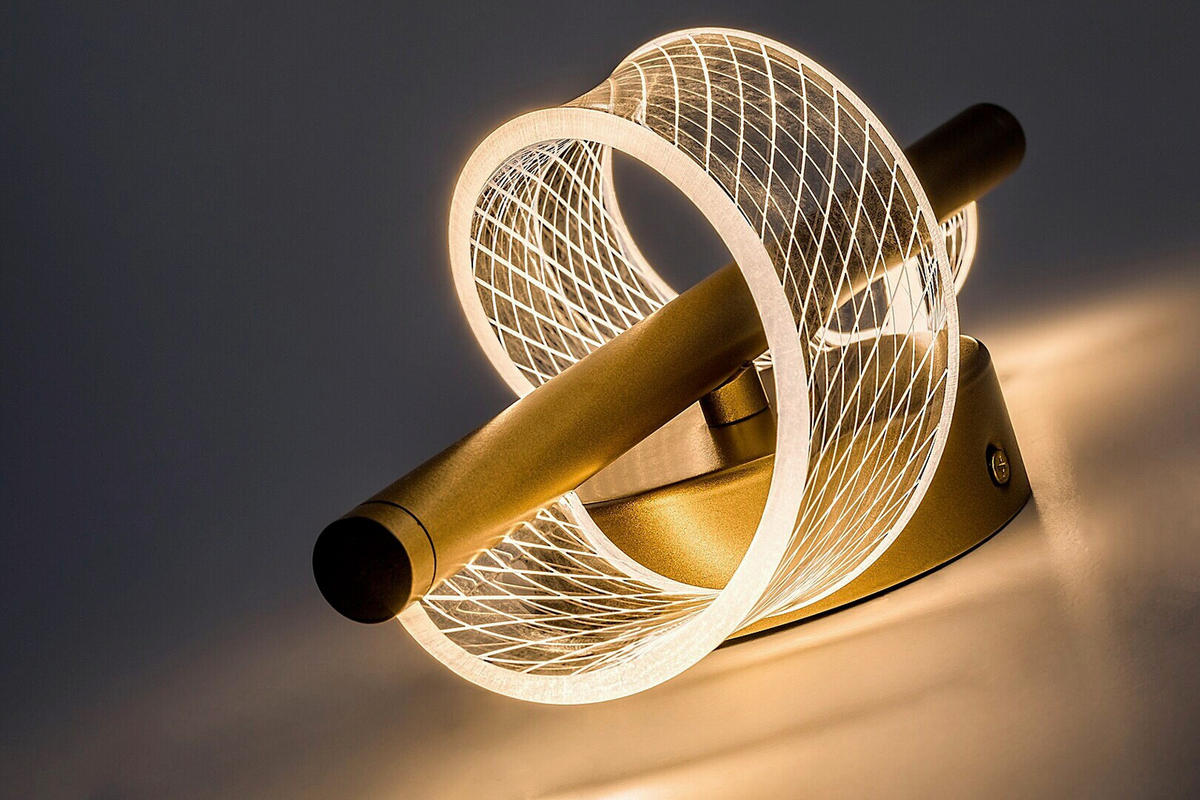 ZIDNA LED LAMPA Zofrael  - prozirna/zlatna, Dizajnerski, metal/plastika (13/30cm)