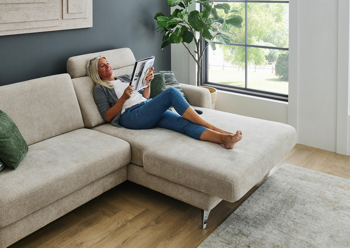 ECKSOFA  Chenille Beige  - Beige, Design, Holz/Textil (222/167cm) - Beldomo Comfort