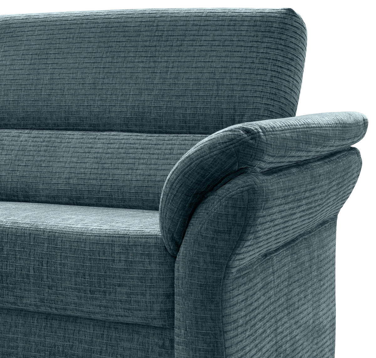 2-SITZER-SOFA in Mikrofaser Blau  - Blau/Schwarz, Modern, Holz/Textil (147/90/89cm) - Livetastic