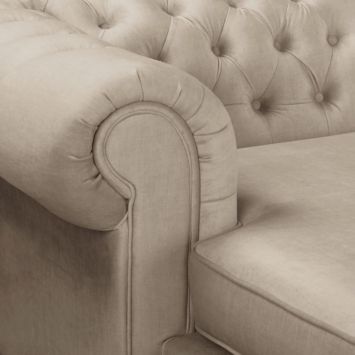 ECKSOFA Laura Taupe Mikrofaser  - Taupe/Creme, Design, Holz/Textil (182/284cm) - P & B