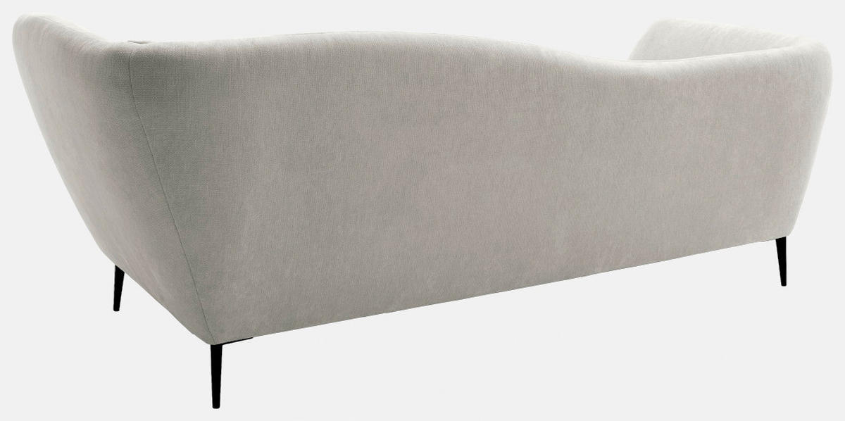 RÉCAMIERE Platinfarben Chenille Zierkissen, Rücken echt  - Platinfarben/Schwarz, KONVENTIONELL, Textil/Metall (224/70/97cm) - Hom`in