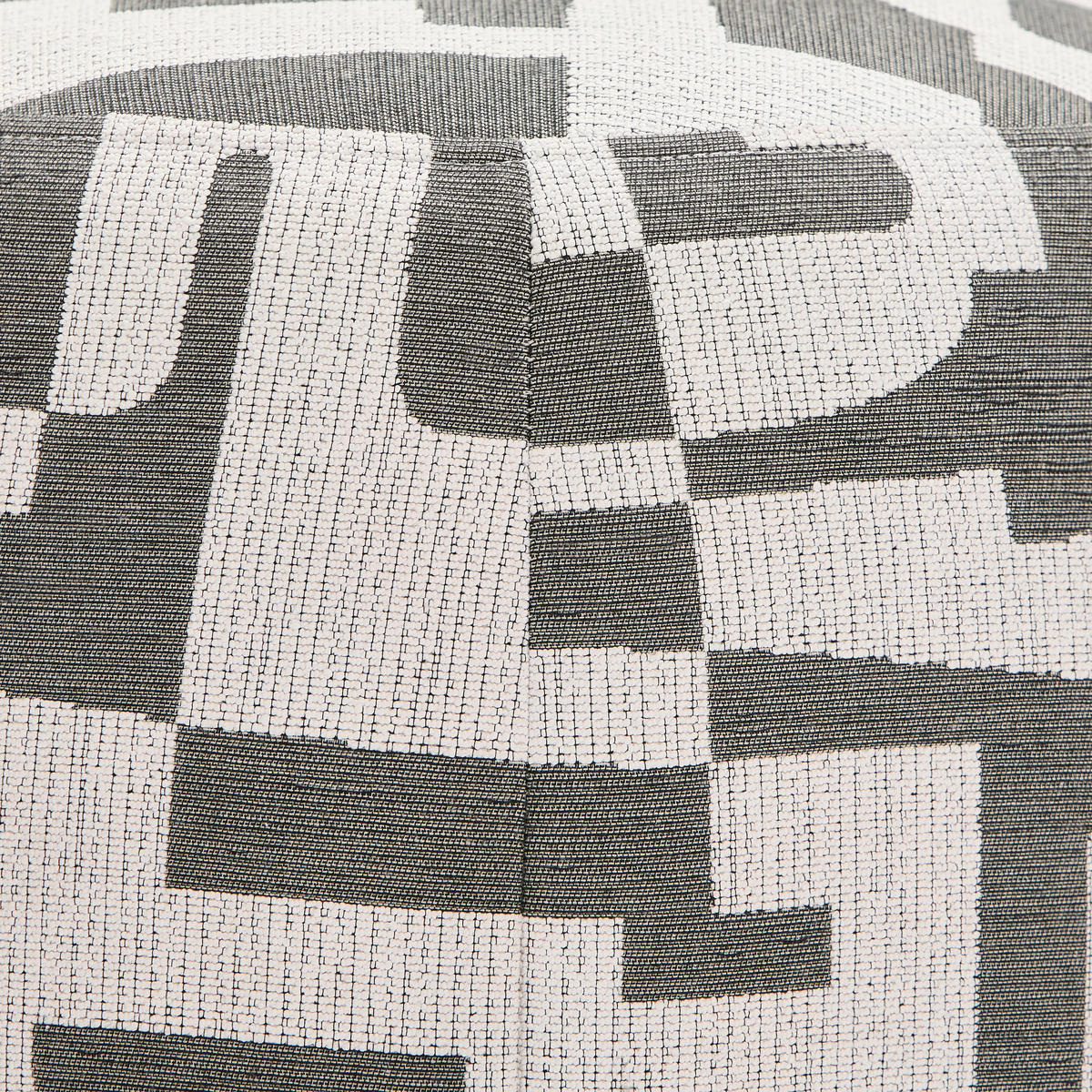 POUF Jacquard Abstraktes Schwarz, Creme 46/40/46 cm  - Creme/Schwarz, Trend, Textil (46/40/46cm) - MID.YOU