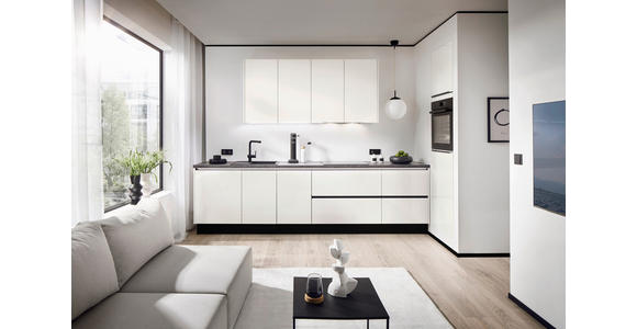 EINBAUKÜCHE   - Weiß Hochglanz/Weiß, Design, Holzwerkstoff - Xora