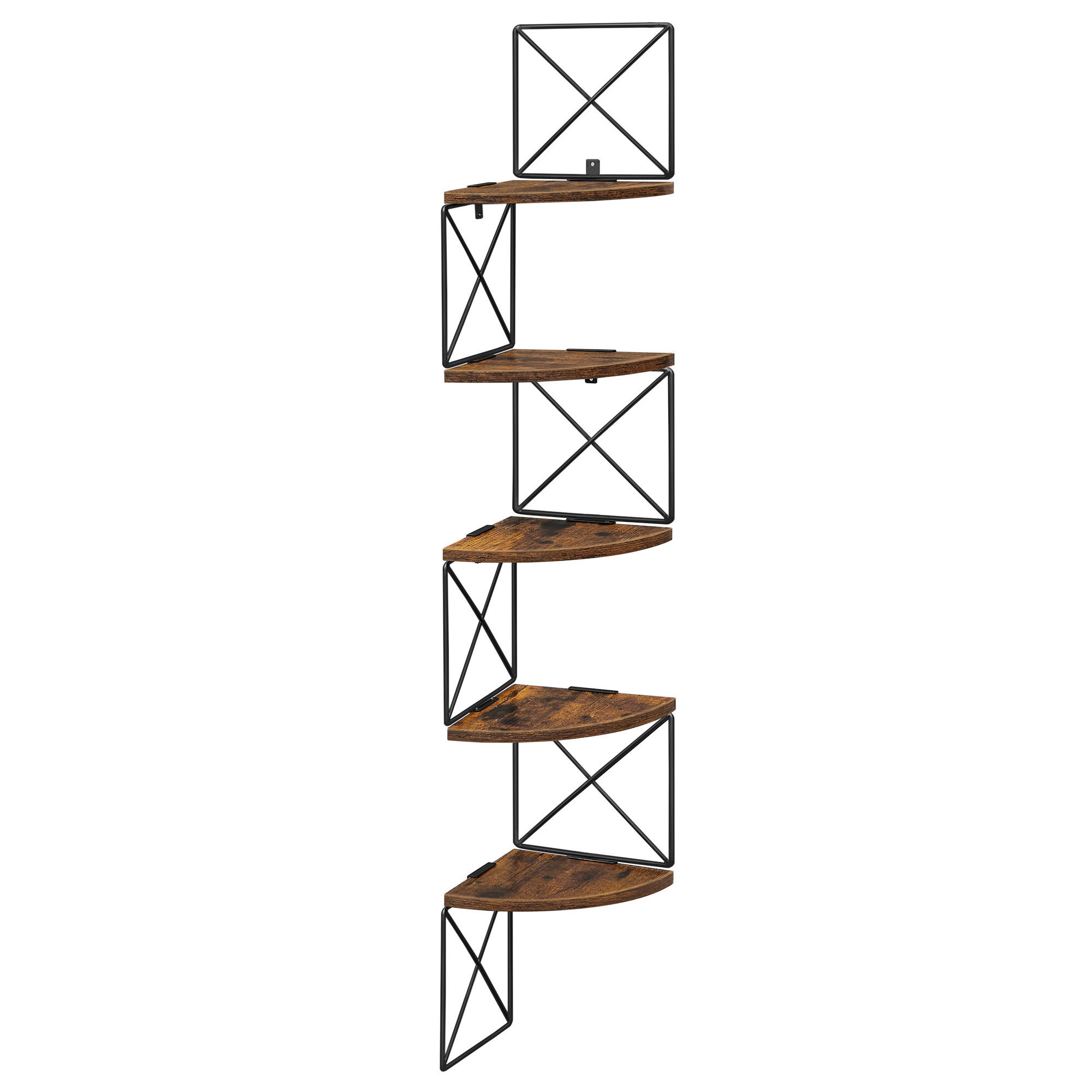 NÁSTENNÁ KNIŽNICA, hnedá, čierna, železo, recyklované drevo, 20/127,5/20 cm - hnedá/čierna, Basics, kov/drevo (20/127,5/20cm) - Boxxx