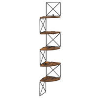 NÁSTENNÁ KNIŽNICA, hnedá, čierna, železo, recyklované drevo, 20/127,5/20 cm - hnedá/čierna, Basics, kov/drevo (20/127,5/20cm) - Boxxx