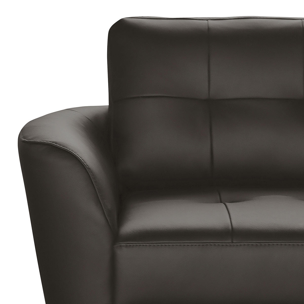 ECKSOFA Dunkelbraun Echtleder Lederlook  - Dunkelbraun/Buchefarben, Design, Leder/Holz (236/190cm) - Livetastic