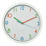WANDUHR Blau, Grün, Rot, Weiß  - Blau/Rot, Basics, Glas/Kunststoff (25,4cm) - Ambia Home