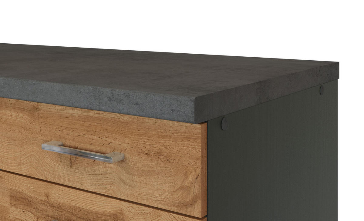 KÜCHENUNTERSCHRANK 50/85/60 cm  in Anthrazit, Eiche Wotan  - Chromfarben/Anthrazit, Modern, Holzwerkstoff/Metall (50/85/60cm) - Held