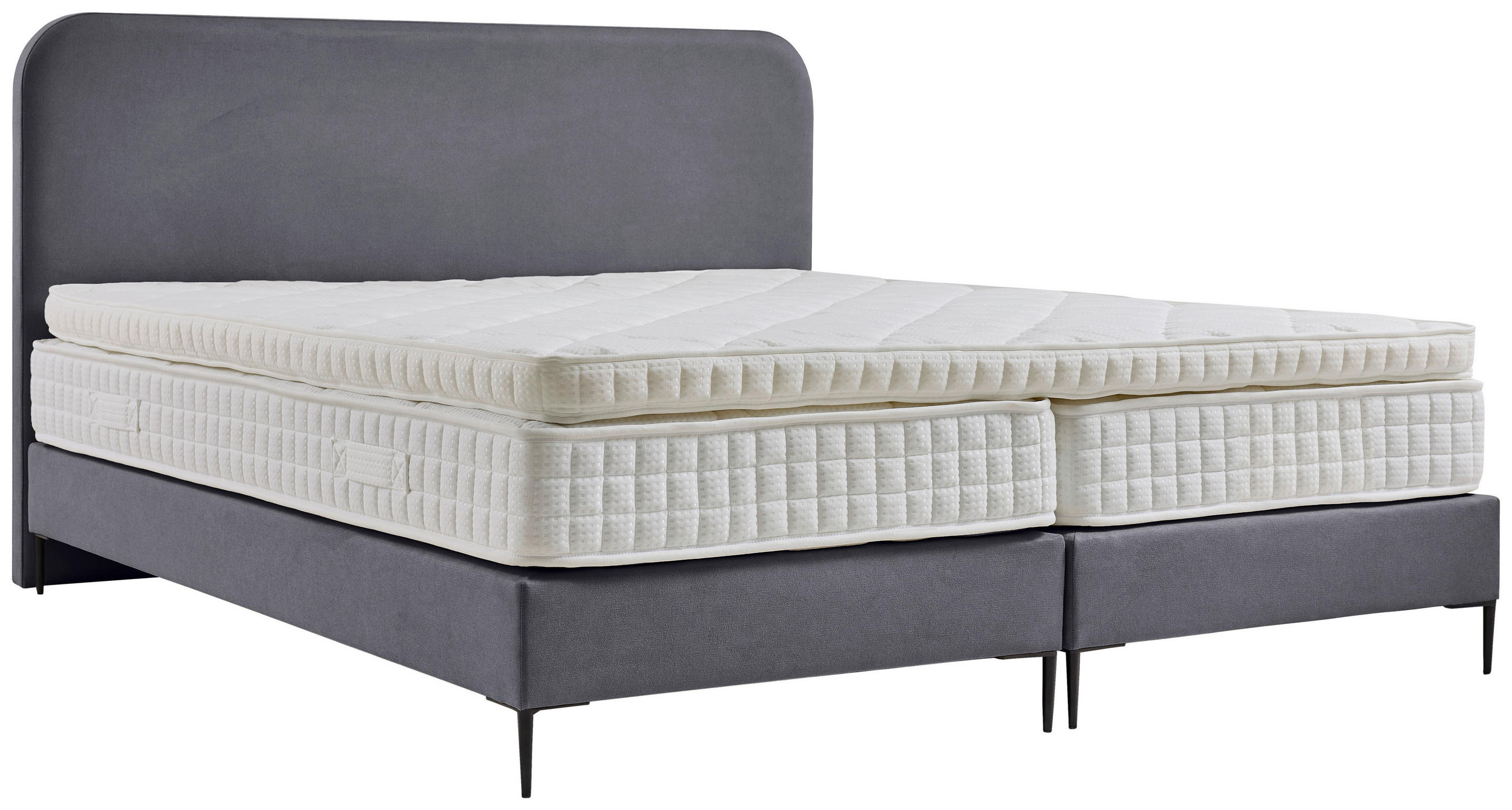 MID.YOU POSTEL BOXSPRING, 180/210 cm, textil, kompozitní dřevo, šedá