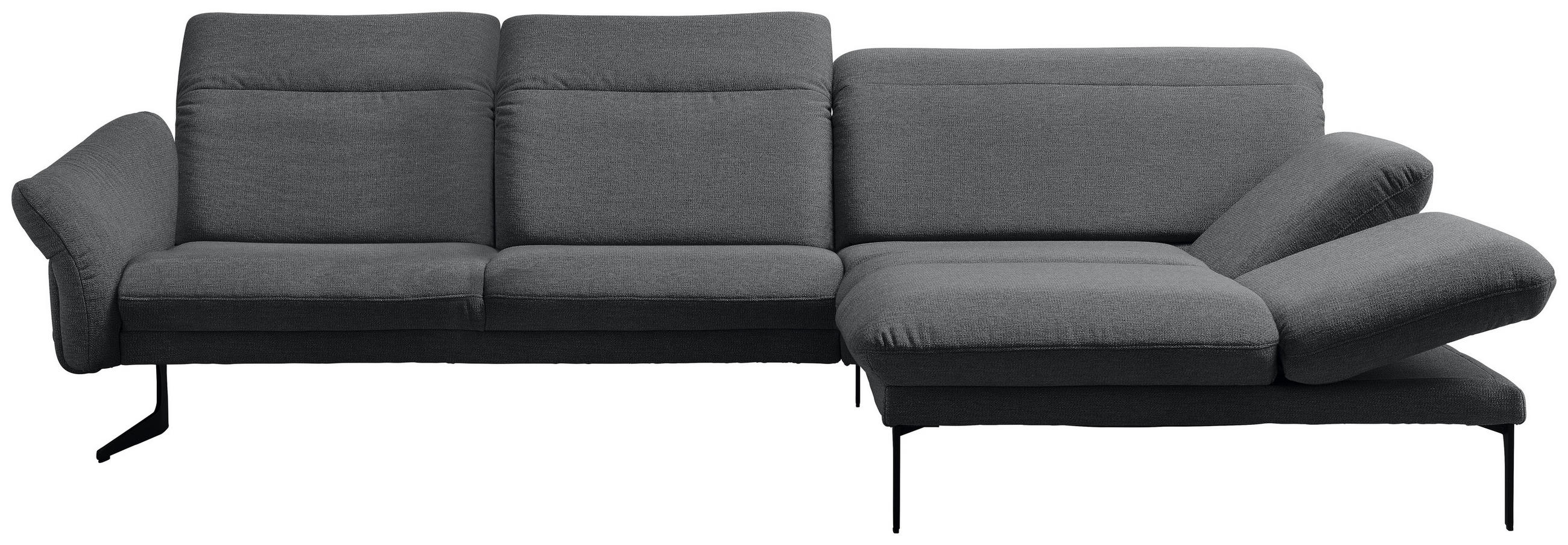 ECKSOFA in Webstoff Grau  - Anthrazit/Grau, Design, Textil/Metall (299/203cm) - Himolla