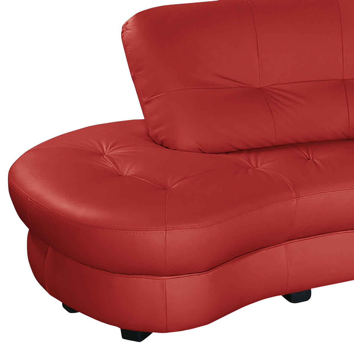 ECKSOFA in Lederlook Echtleder Rot  113/300 cm  - Rot/Schwarz, Design, Leder/Kunststoff (113/300cm) - Livetastic