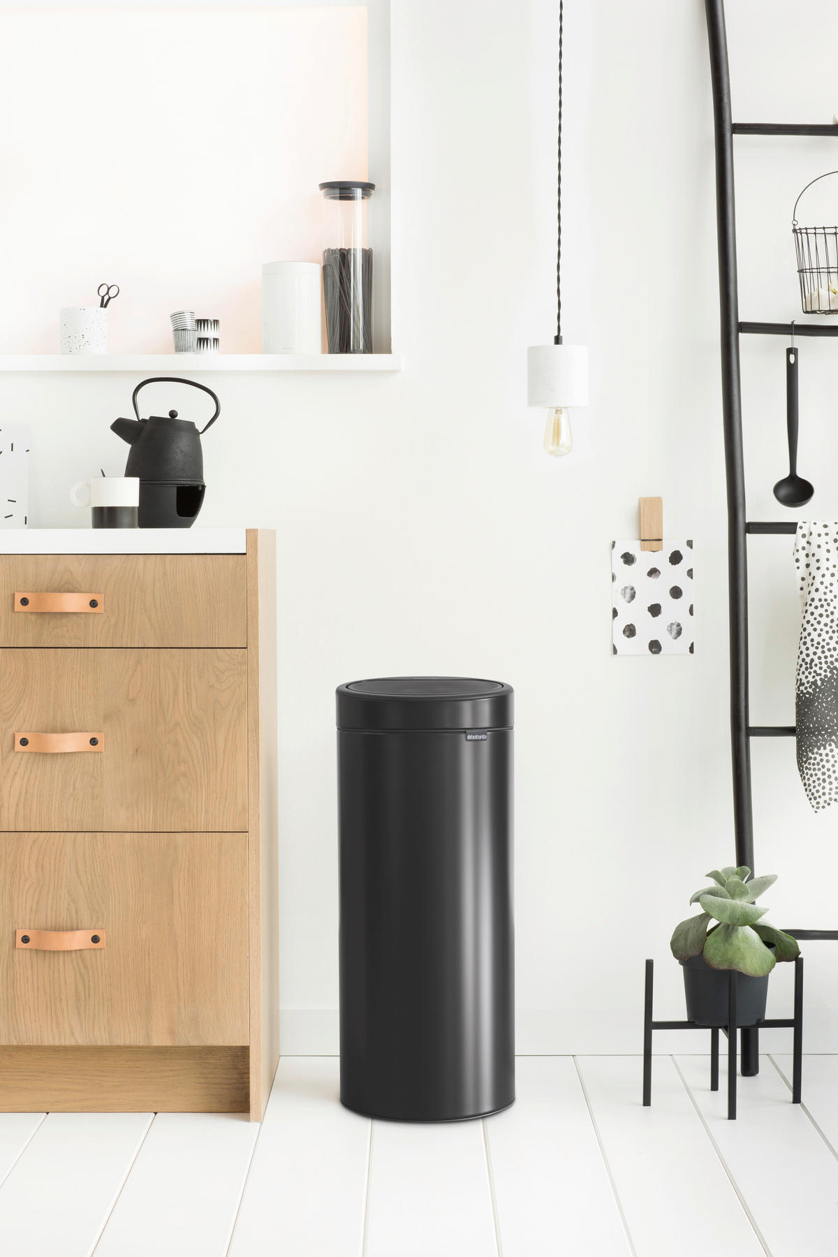 SZEMETESVÖDÖR  - fekete, Basics, műanyag/fém (29,5/72/32cm) - Brabantia