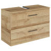 WASCHBECKENUNTERSCHRANK 75/49,8/33,3 cm  - Chromfarben/Eichefarben, KONVENTIONELL, Holzwerkstoff/Metall (75/49,8/33,3cm) - Sadena