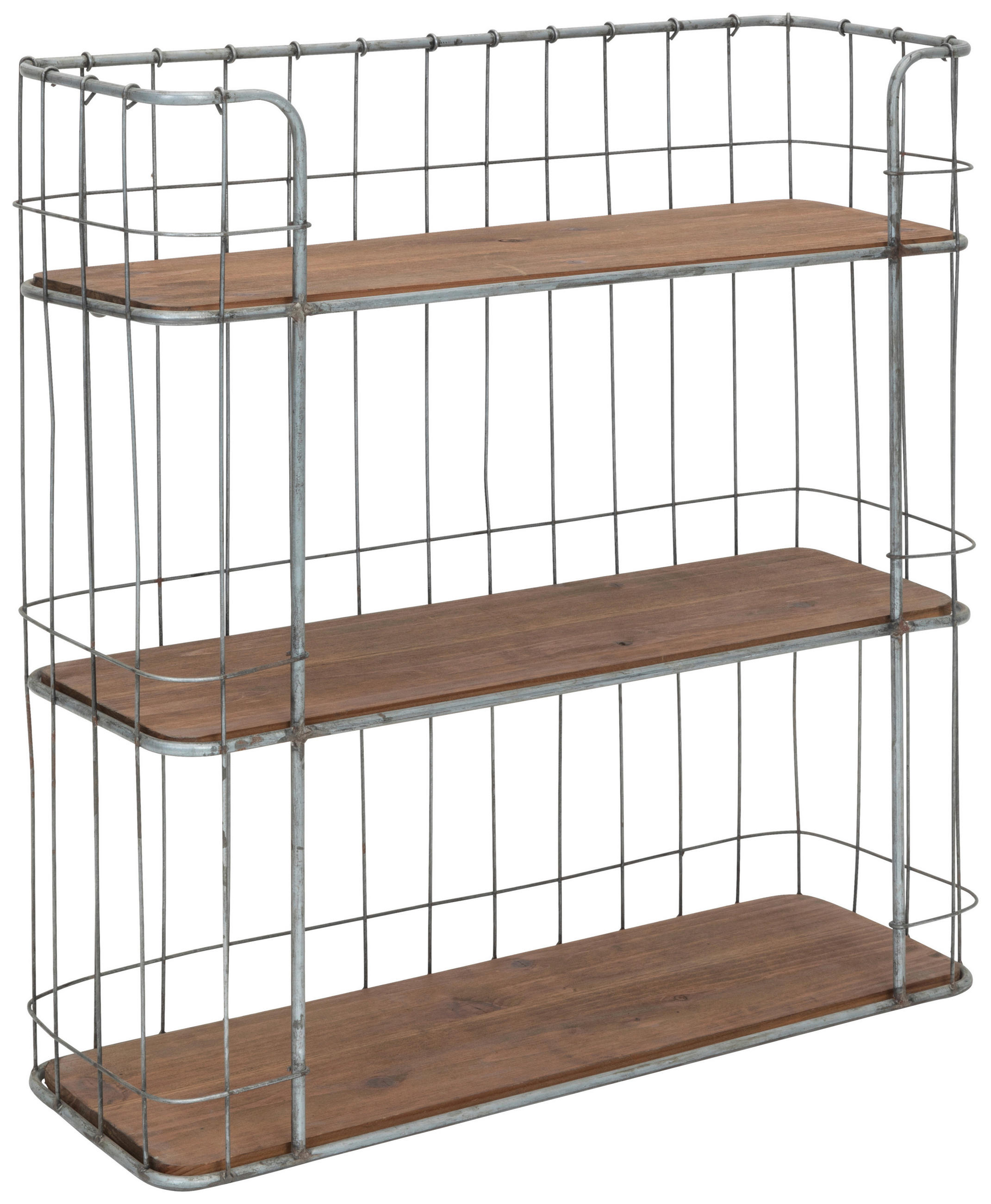 WANDREGAL Tanne massiv Naturfarben, Silberfarben  - Silberfarben/Naturfarben, LIFESTYLE, Holz/Metall (63/66/21cm) - Livetastic
