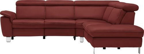ECKSOFA in Flachgewebe Bordeaux  271/239 cm  - Bordeaux/Beige, Design, Textil/Metall (271/239cm) - Cantus