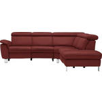 ECKSOFA in Flachgewebe Bordeaux  - Bordeaux/Beige, Design, Textil/Metall (271/242cm) - Cantus