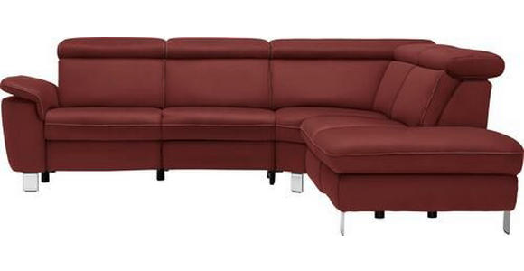 ECKSOFA in Flachgewebe Bordeaux  - Bordeaux/Beige, Design, Textil/Metall (271/242cm) - Cantus