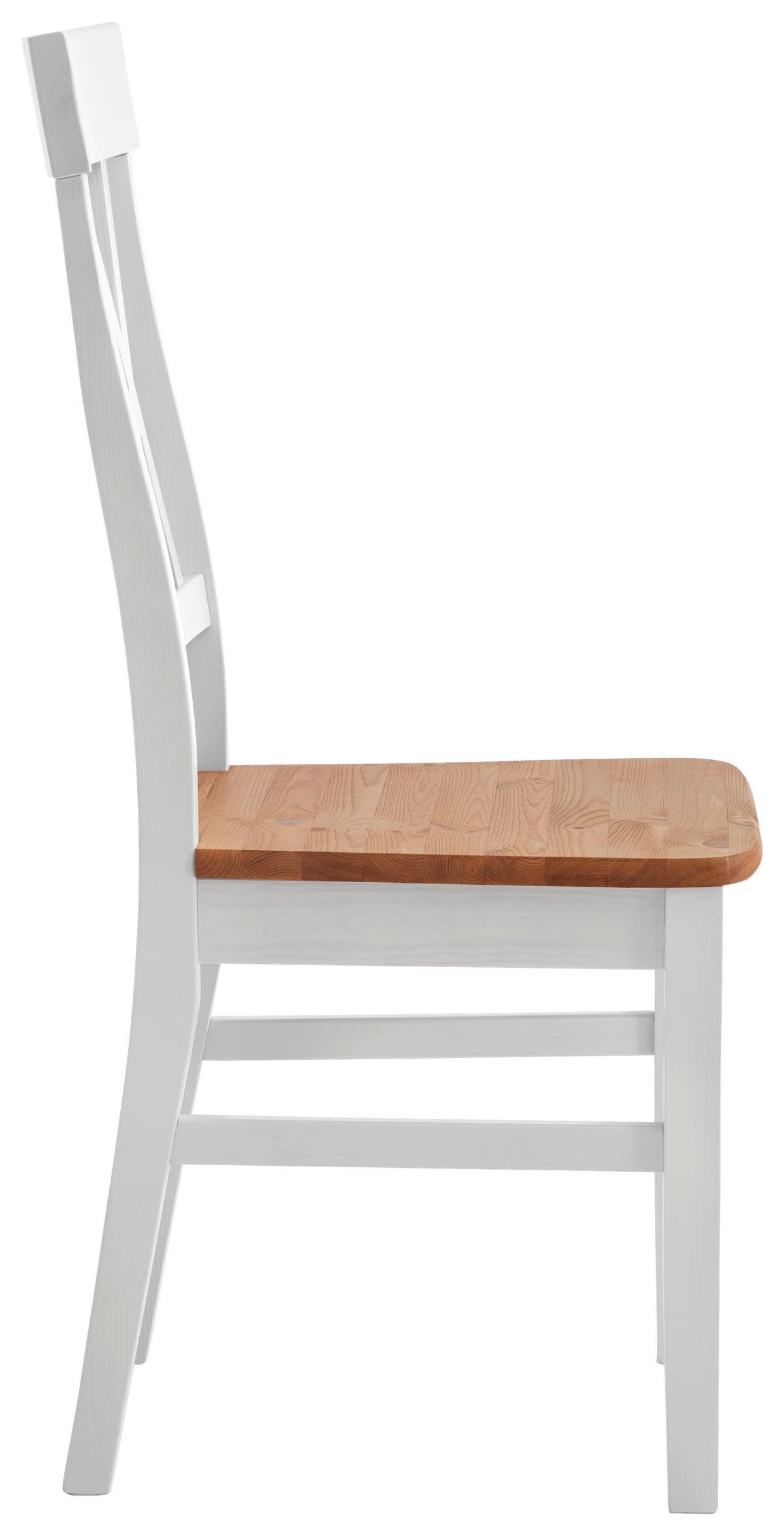 STUHL Weiß, Laugenfarbig Kiefer massiv  - Laugenfarbig/Weiß, ROMANTIK / LANDHAUS, Holz (45/94/43cm) - Boxxx
