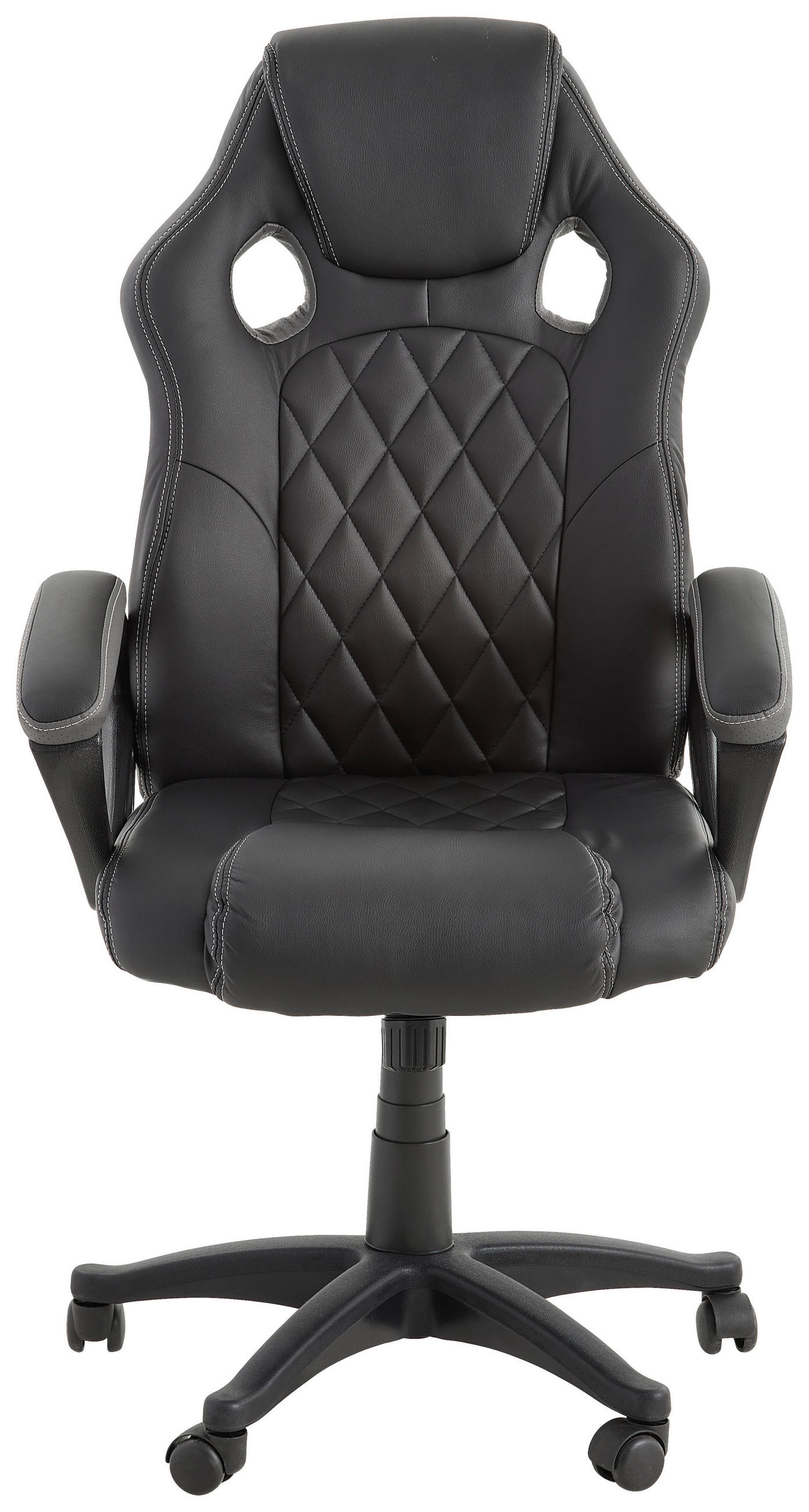 GAMINGSTUHL Schwarz Kunststoff, Textil - Schwarz/Weiß, Basics, Kunststoff/Textil (63/113-122/70cm) - Xora