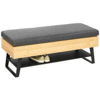 GARDEROBENBANK  in 118/48,5/41 cm  - Eichefarben/Anthrazit, Design, Holz/Textil (118/48,5/41cm) - Valnatura