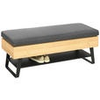 GARDEROBENBANK  in 118/48,5/41 cm  - Eichefarben/Anthrazit, Design, Holz/Textil (118/48,5/41cm) - Valnatura