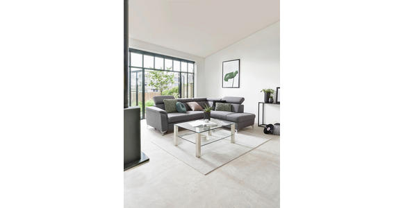 COUCHTISCH Klarglas 110/70/43 cm rechteckig Klar, Edelstahlfarben - Klar/Edelstahlfarben, Design, Glas/Metall (110/70/43cm) - Novel