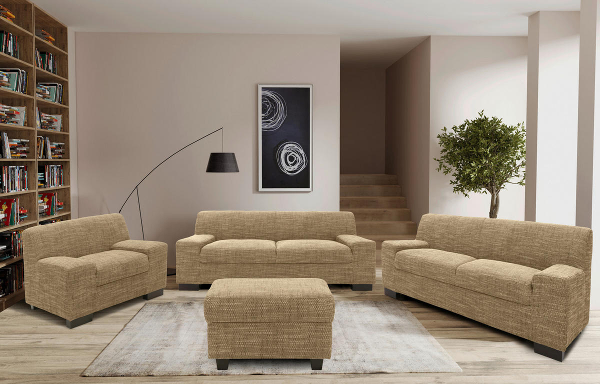 SESSEL Webstoff Braun, Beige    - Wengefarben/Beige, Design, Holz/Textil (103/69/87cm) - MID.YOU