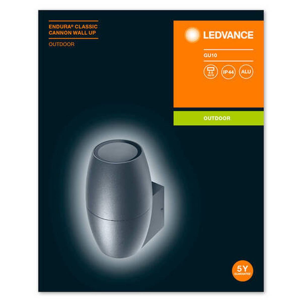 AUßENWANDLEUCHTE Endura Classic Cannon Up 9/7,5/12 cm   - Anthrazit, Basics, Glas/Metall (9/7,5/12cm) - Ledvance