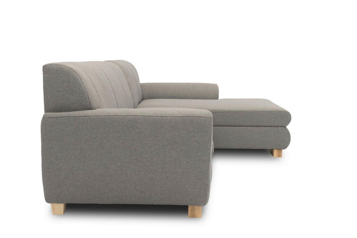 ECKSOFA NIKA Silberfarben Webstoff  - Silberfarben, Basics, Holz/Textil (277/156cm) - MID.YOU