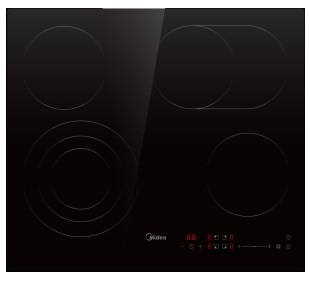 GLASKERAMIKKOCHFELD MCH731F218K0  - Schwarz, Basics, Glas/Metall (52/51/59cm) - Midea