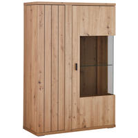HIGHBOARD Eiche Artisan  95,1/140,9/40,2 cm  - Schwarz/Eiche Artisan, Konventionell, Glas/Holzwerkstoff (95,1/140,9/40,2cm) - Cantus