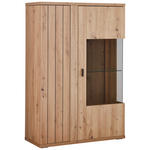 HIGHBOARD 95,1/140,9/40,2 cm  - Schwarz/Eiche Artisan, KONVENTIONELL, Glas/Holzwerkstoff (95,1/140,9/40,2cm) - Cantus