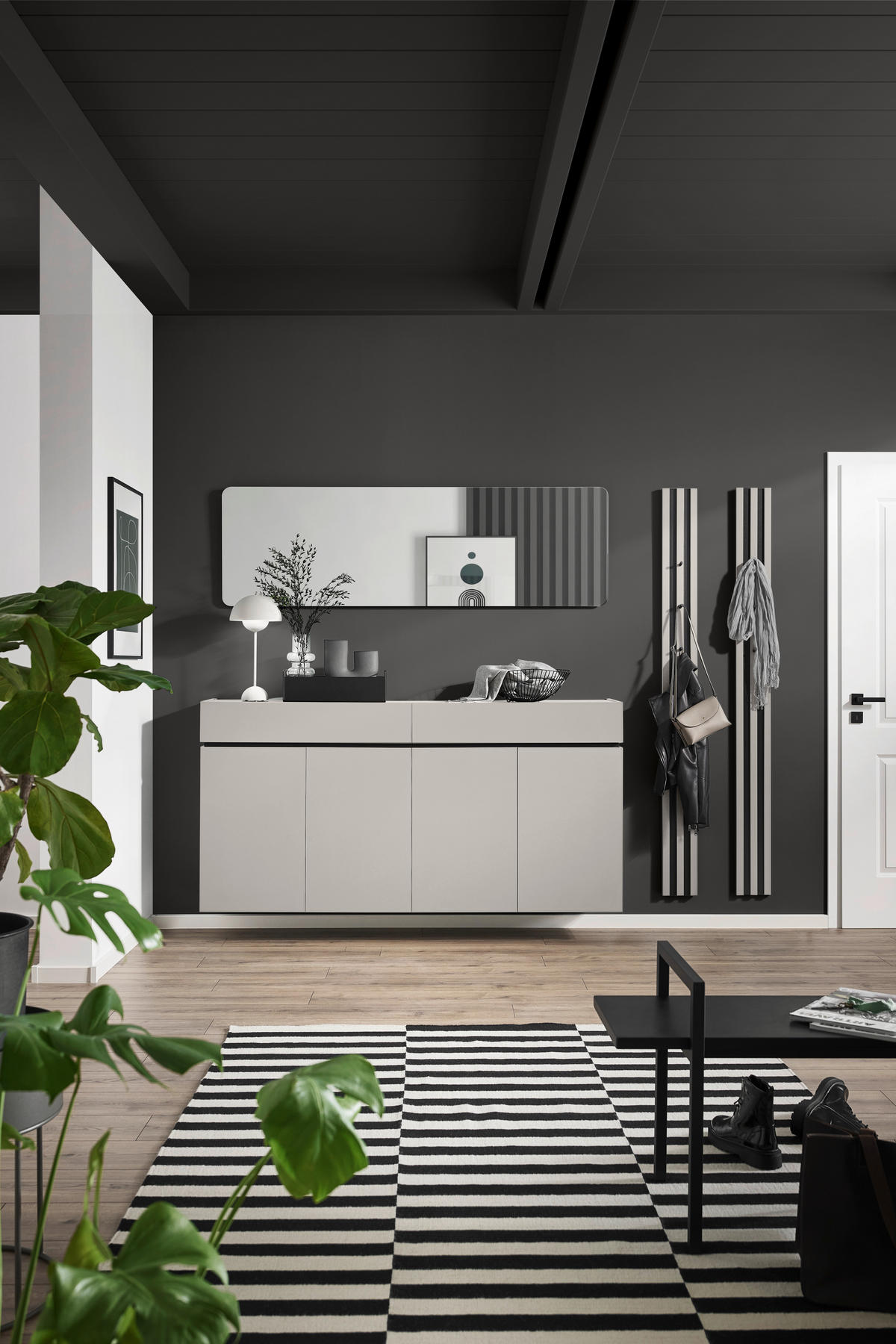 WANDSPIEGEL 175/54/3 cm    in rechteckig  - Schwarz, Design, Glas/Holzwerkstoff (175/54/3cm) - Voleo