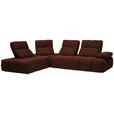 ECKSOFA in Struktur Rostfarben  233/313 cm  - Rostfarben/Schwarz, Design, Kunststoff/Textil (233/313cm) - Emilio Belluti