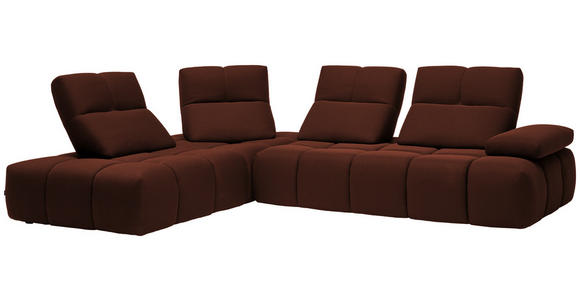 ECKSOFA in Struktur Rostfarben 233/313 cm - Rostfarben/Schwarz, Design, Kunststoff/Textil (233/313cm) - Emilio Belluti