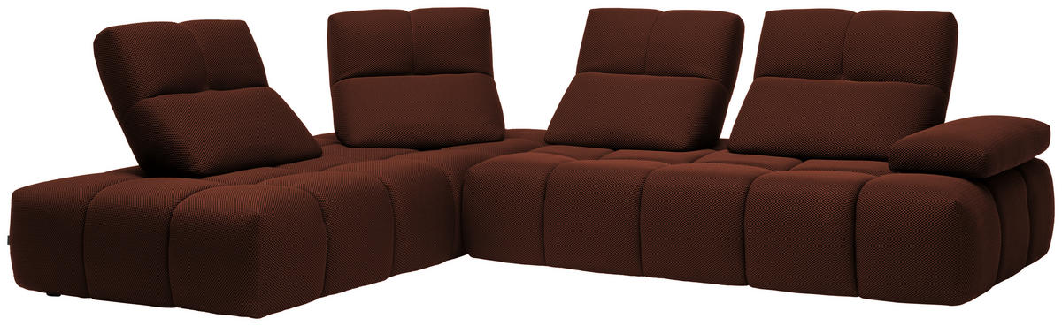 ECKSOFA in Struktur Rostfarben  - Rostfarben/Schwarz, Design, Kunststoff/Textil (233/313cm) - Emilio Belluti
