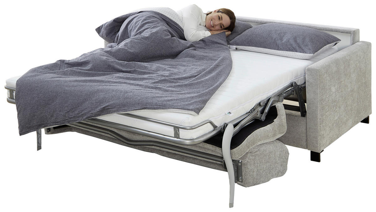 SCHLAFSOFA  in Flachgewebe Grau  - Schwarz/Grau, Design, Textil/Metall (185/84/100cm) - Bali