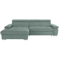 ECKSOFA in Velours Grün  183/292 cm  - Silberfarben/Grün, Design, Holz/Textil (183/292cm) - Livetastic