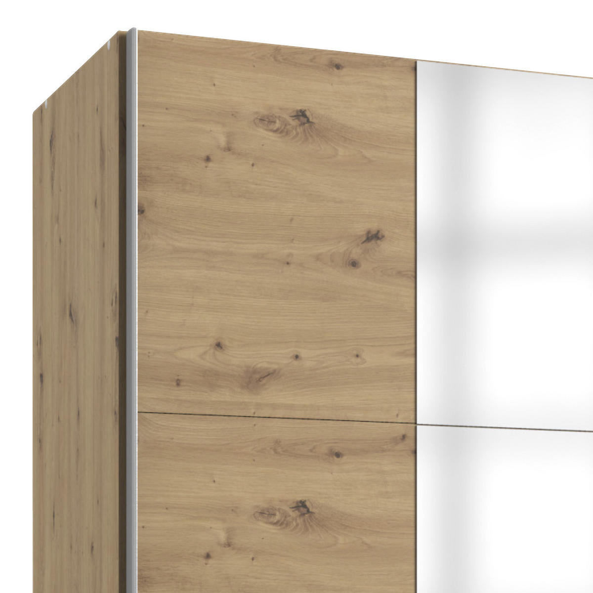 SCHWEBETÜRENSCHRANK 179/198/64 cm 2-türig Graphitfarben, Eichefarben  - Eichefarben/Alufarben, Basics, Holzwerkstoff/Metall (179/198/64cm) - Livetastic