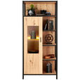 VITRINE in Anthrazit, Eichefarben  - Eichefarben/Anthrazit, Design, Glas/Holzwerkstoff (76/172/40cm) - Carryhome