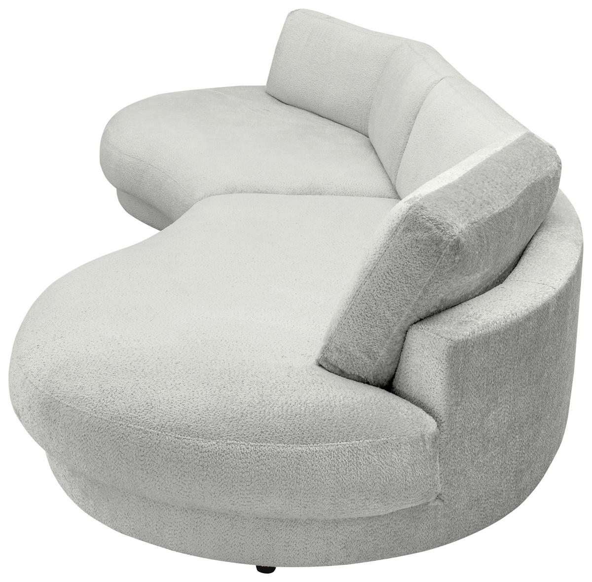 BIGSOFA Chenille Hellgrau  - Hellgrau/Schwarz, Design, Kunststoff/Textil (410/86/166cm) - Pure Home Lifestyle