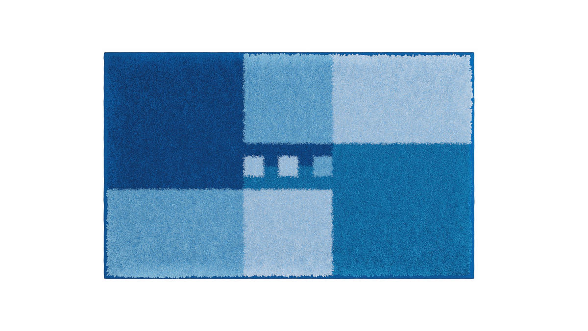 BADEMATTE Grund Blau 60/90 cm  - Blau, Basics, Kunststoff/Textil (60/90cm) - Grund